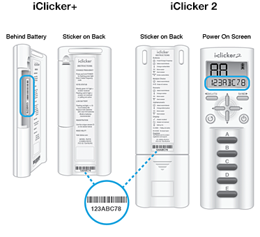 iClicker Find Your Remote ID Diagram