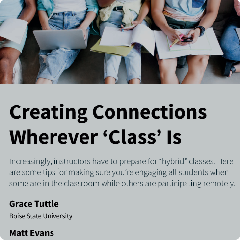 The title of the guide, Creating Connections Wherever Class Is, is displayed prominently