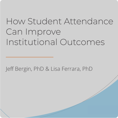 The title of the research piece, How Student Attendance Can Improve Insitutional Outcomes, is displayed prominently